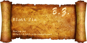 Blatt Zia névjegykártya